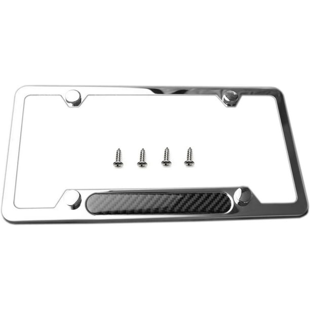 Black Carbon Fiber Domed Insert LFPartS Stainless Steel Polished Mirror License Plate Frame bparts Black Carbon Fiber Domed Insert LFPartS Stainless Steel Polished Mirror License Plate Frame bparts